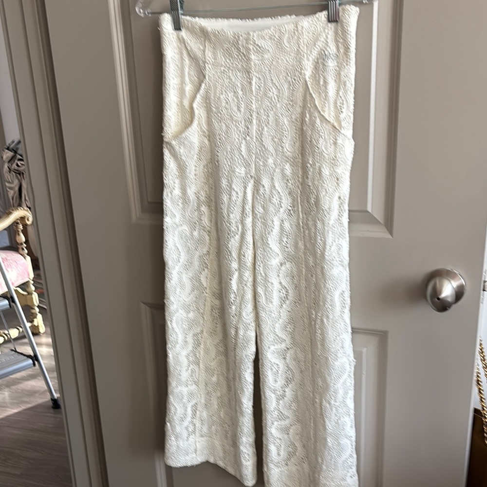 Elegant White Lace Women's Pants